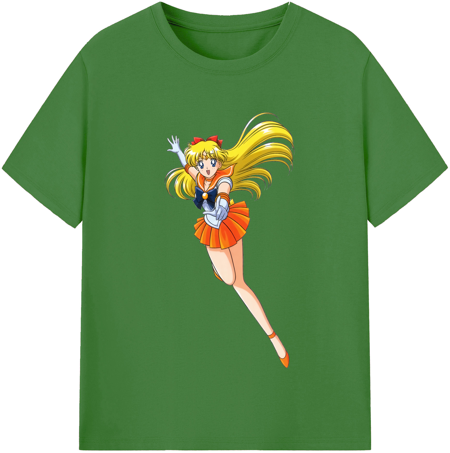 （画像用） 美少女戦士セーラームーン 愛野 美奈子 あいの みなこ Sailor Moon Aino Minako レディースカジュアルプリントTシャツ（綿100％）